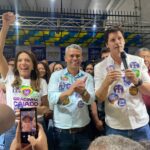 Denes Pereira lança candidatura à federal em evento com mais de 3 mil apoiadores Daniel Vilela e Gracinha